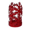 Portabicchiere metallo fiocco neve rosso tondo cm ø8h20