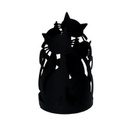 Portabicchiere metallo gatti nero tondocm ø8h20