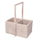 Portabottiglie rattan algarve 2 posti bianco rettangolare cm24,5x14,5h13/31