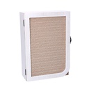 Portachiavi cancelletto legno 3 ganci bianco rettangolare cm20x9,5x29