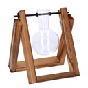 Portafiori legno con vetro 1 posto cm14h16