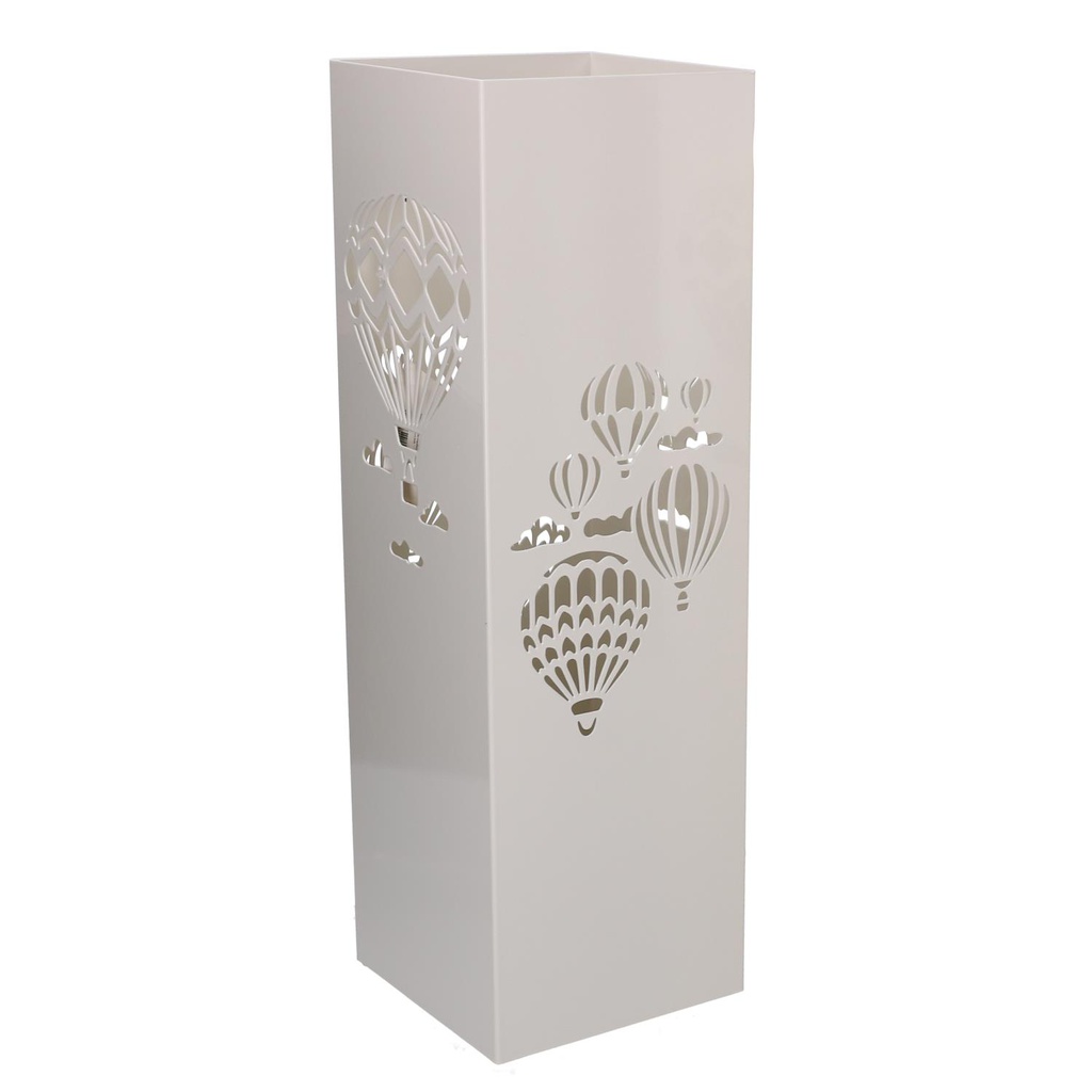 Portaombrelli metallo mongolfiera biancoquadro cm15,5x15,5h49