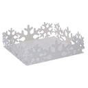 Portatovaglioli metallo fiocco neve bianco quadrato cm16,5x16,5h5