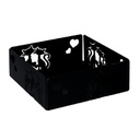 Portatovaglioli metallo gatti nero quadrato cm16,5x16,5h6
