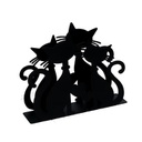 Portatovaglioli metallo gatti nero rettangolare cm 14