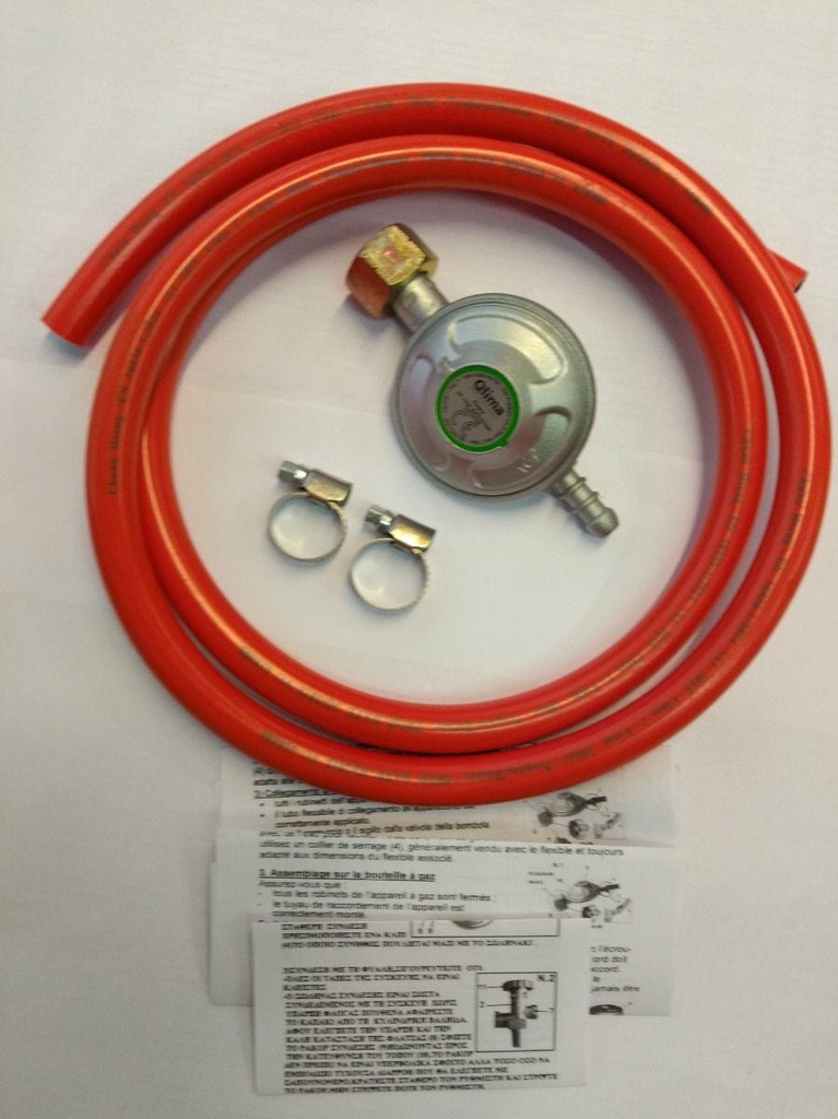 Regolatore 28 30mbar 1,4m Tubo &amp; 2x Morsetto 390 x 400 x 280mm