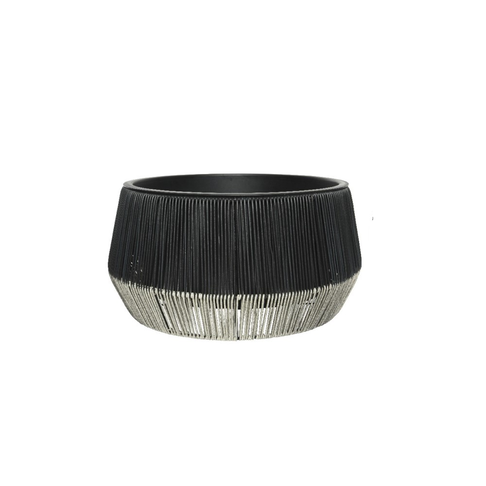 Rubino fioriera da esterno in vimini bassa D48 cm nero