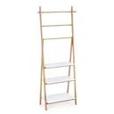 Scaffale in bamboo e legno Audrey con scaletta