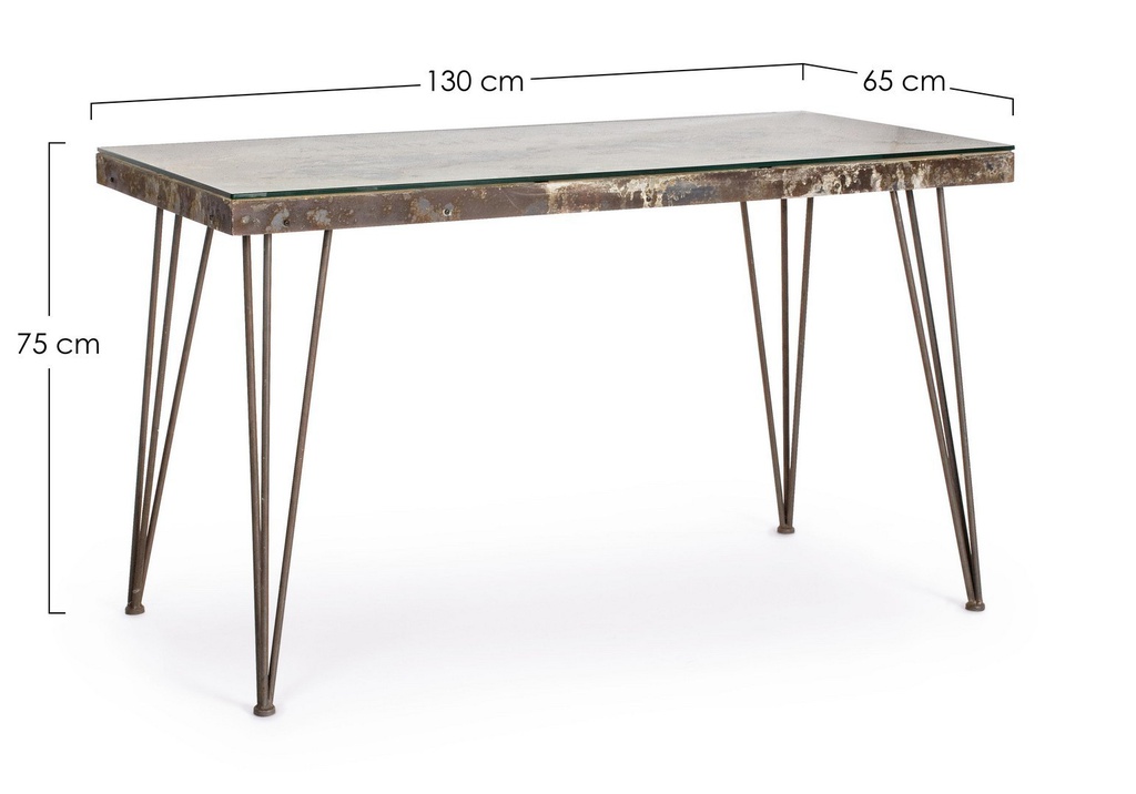 Scrivania cemento e metallo Atlantide cm 130 x 65