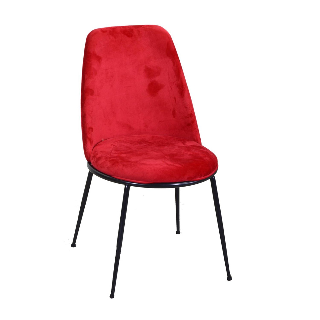 Sedia velluto Kiev rosso cm 49x56h44/85