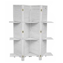 Separe ' in legno 4 pannelli in legno bianco shabby 165 xh.170 cm