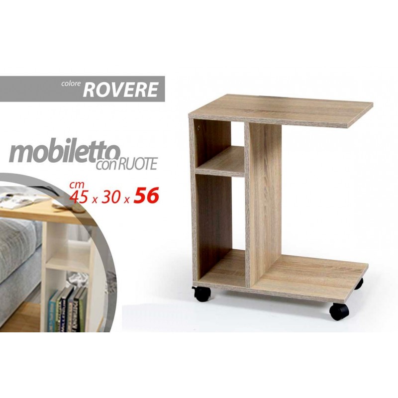 Servetto divano letto portariviste portavivande rovere cm 45 x 30 x 56 h