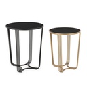 Set 2 Tavolino oro-nero in metallo stile design