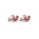 Set 2 Tazzine caffè Love Guzzini con piattino
