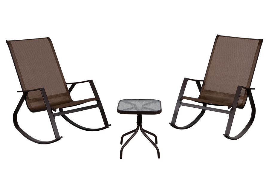 Set 3 pz 2 Sedie 1 tavolino Marrone 165X65X112Cm