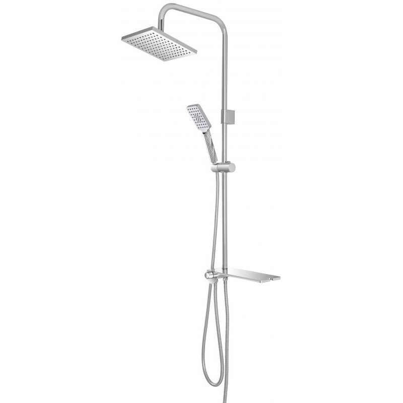 Set Colonna Doccia in acciaio cromato con mensola