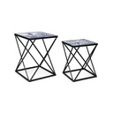 Set Tavolini in acciaio Nero con fantasia marina REEF K04 2 pezzi