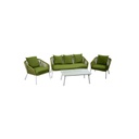 Set salotto da giardino VISALIA in alluminio Bianco e corda Verde 4 pezzi