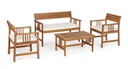 Set salotto in legno acacia noemi con cuscini