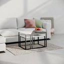 Set tre tavolini sovrapponibili OhLady bianco e antracite con gambe nere