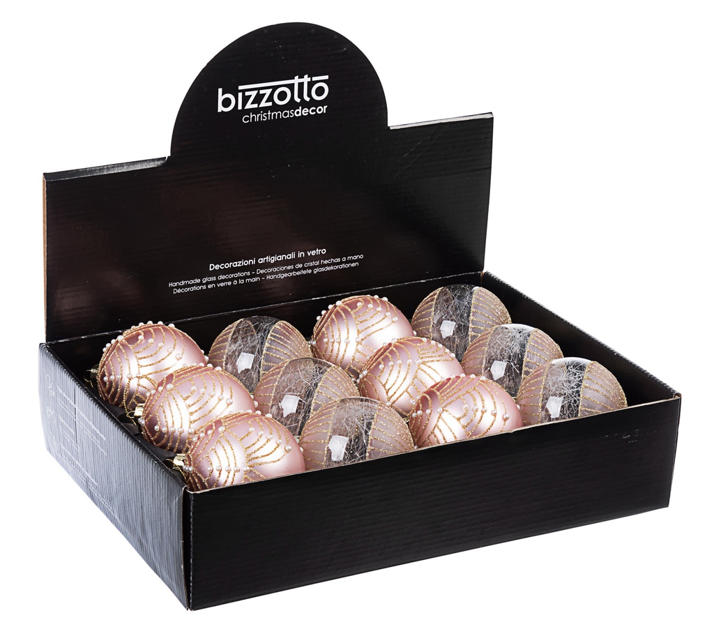 Sfera Vetro Sofia D80mm fantasie assortiti ortite. Il prezzo indica l' acquisto di un solo pezzo