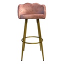 Sgabello Orel in velluto rosa con gambe dorate opache Design elegante e confortevole