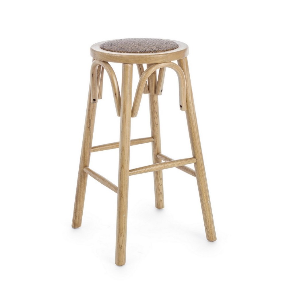 Sgabello bar in legno naturale stile rustico