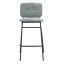 Sgabello in ecopelle grigio con gambe nere Comodo e moderno