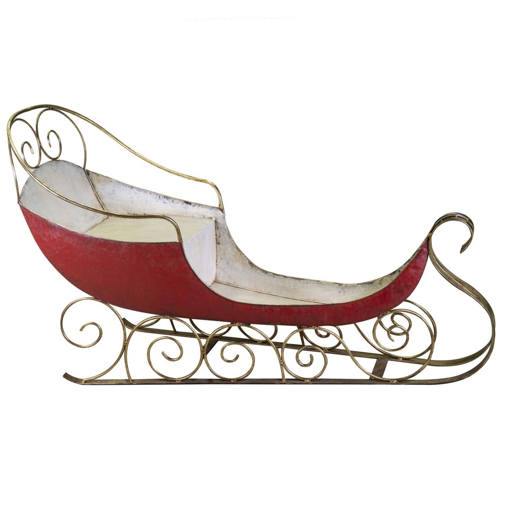 Slitta metallo rosso cm162x65h98
