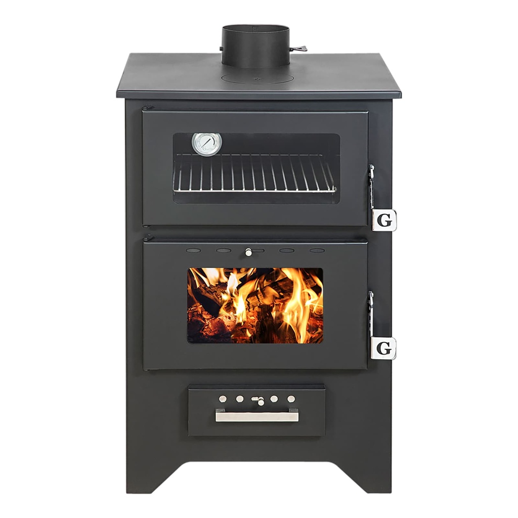 Stufa a Legna con Forno Silvia Nera 14,6 Kw L50,5xP58,5xH90,5