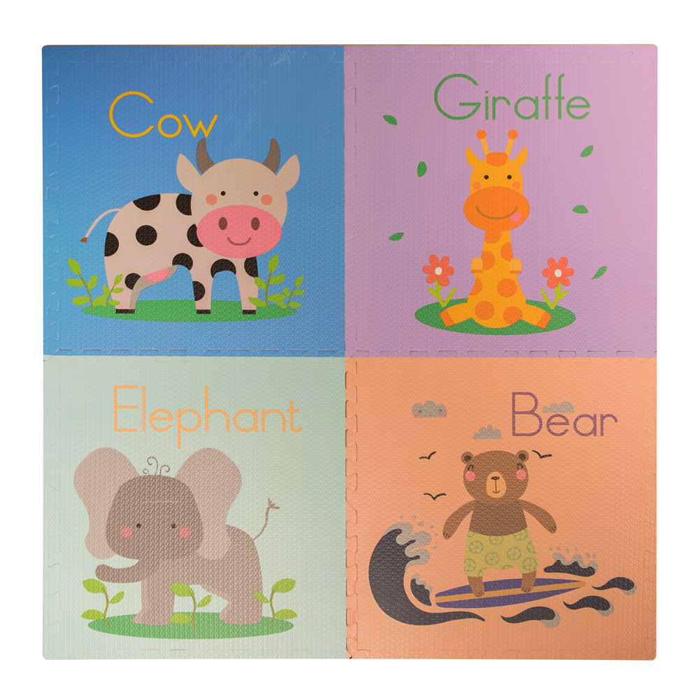 Tappeto Puzzle Morbido Orso 60x60x1 cm - Gioco da Interno per Bambini
