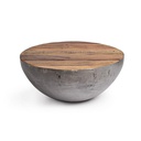 Tavolino grigio in legno riciclato stile design cm Ø70 - 32