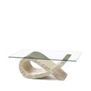 Tavolino in Vetro Temperato Filo Lucido 120 x 70 - Trasparente