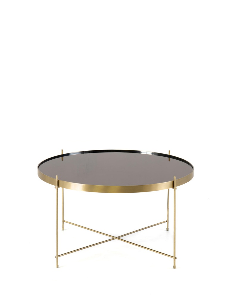 Tavolino in Vetro Temperato e Metallo - 70 x 70 x 40h