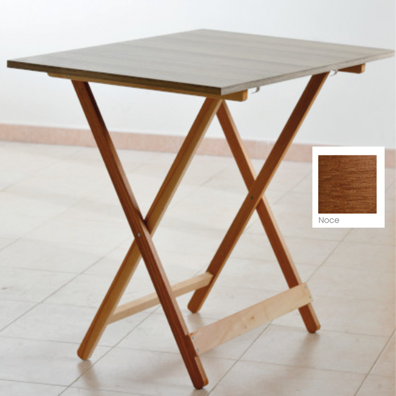 Tavolo Formica pieghevole noce 60x100 cm