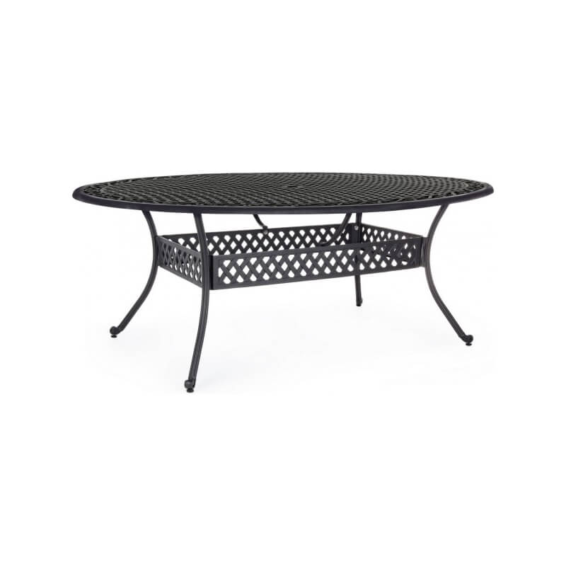 Tavolo Ivrea ovale in alluminio antracite 200x150 cm