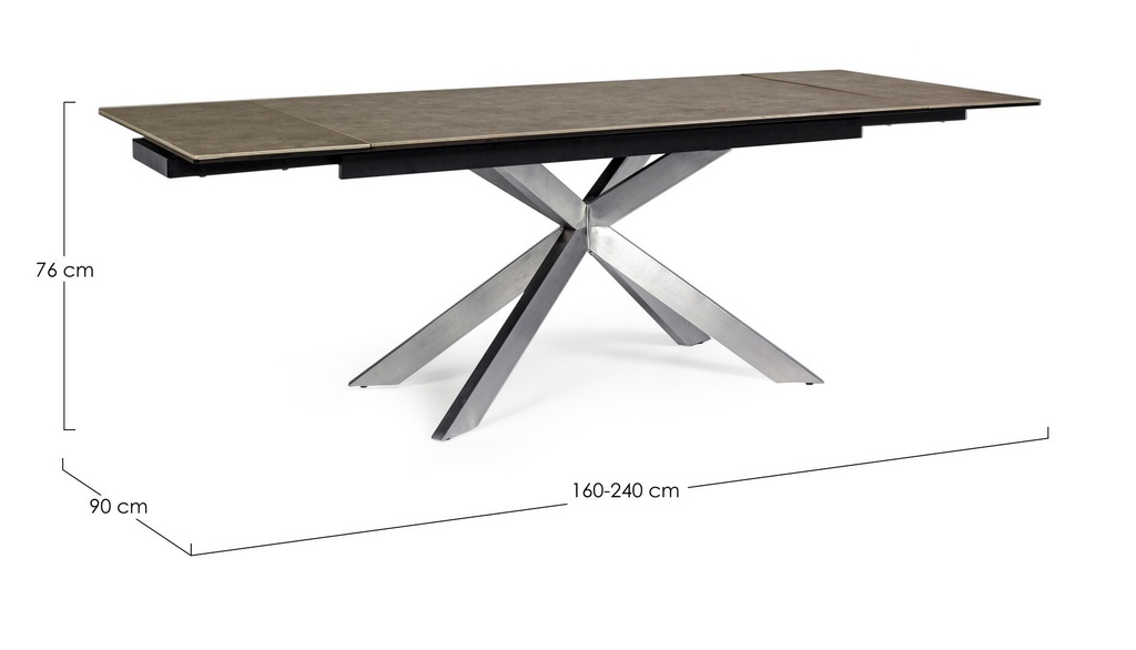 Tavolo allungabile acciaio ceramica Arzachel cm 160-240 x 90