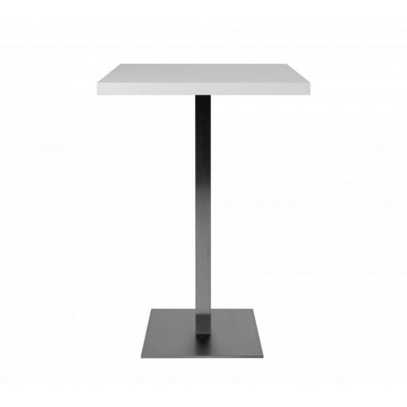 (3c) Tavolo alto Quadrato 105 cm piano bianco e base cromo   cm 70x70xh.105