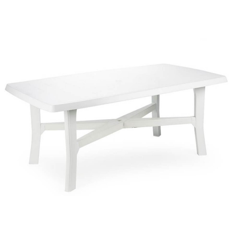 Tavolo da giardino Senna in resina con piano in resina bianco 180x100cm