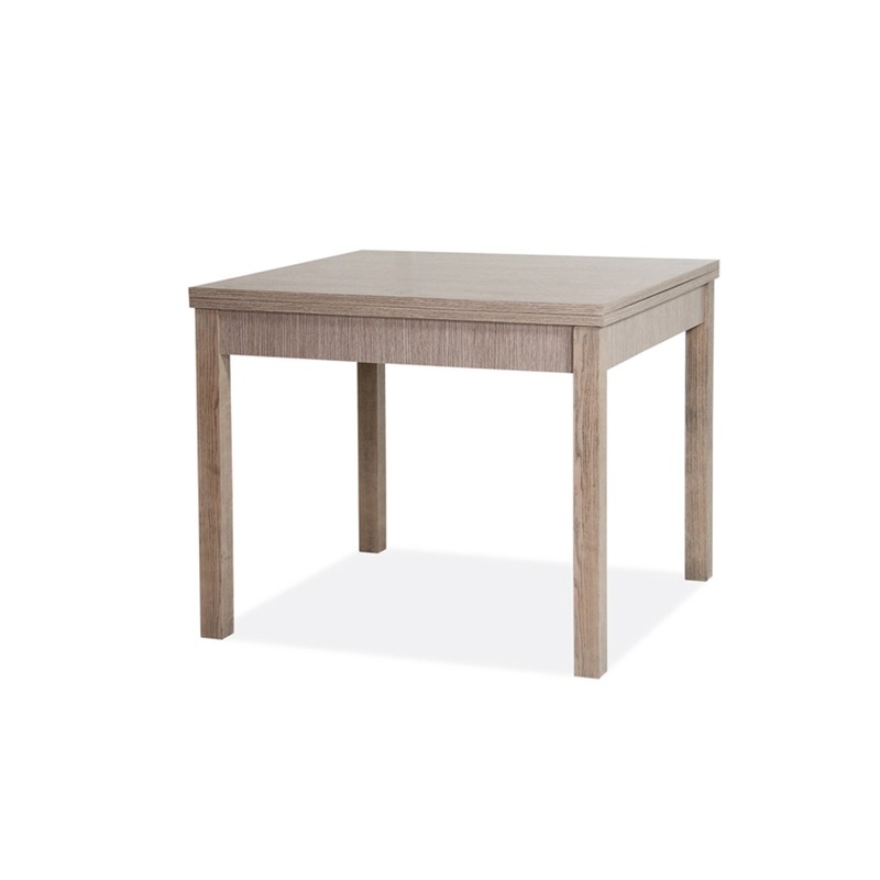 Tavolo da pranzo Olmo apribile a libro in legno nobilitato cm 90x90-180