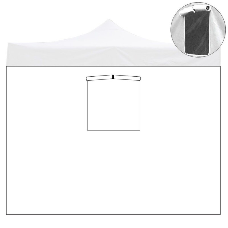 Telo laterale per gazebo con finestra Bianco impermeabile per gazebo richiudibile 200x200 cm