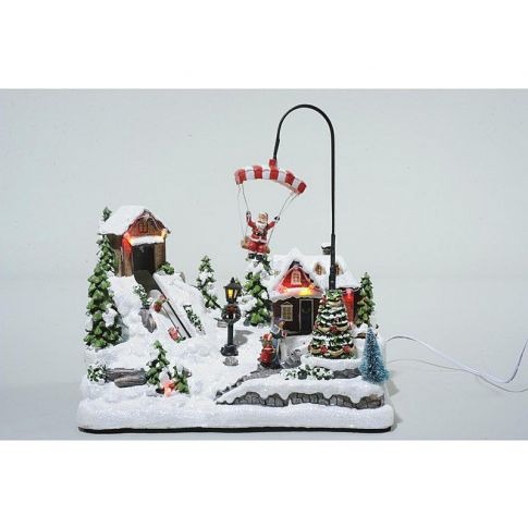 Villaggio Con Babbo Natale Con Movimenti