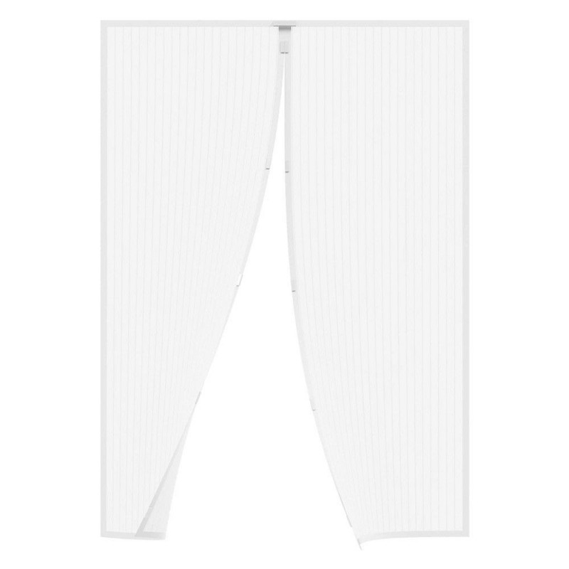 Zanzariera per porte magnetica a tenda riducibile Bianca 100x220 cm