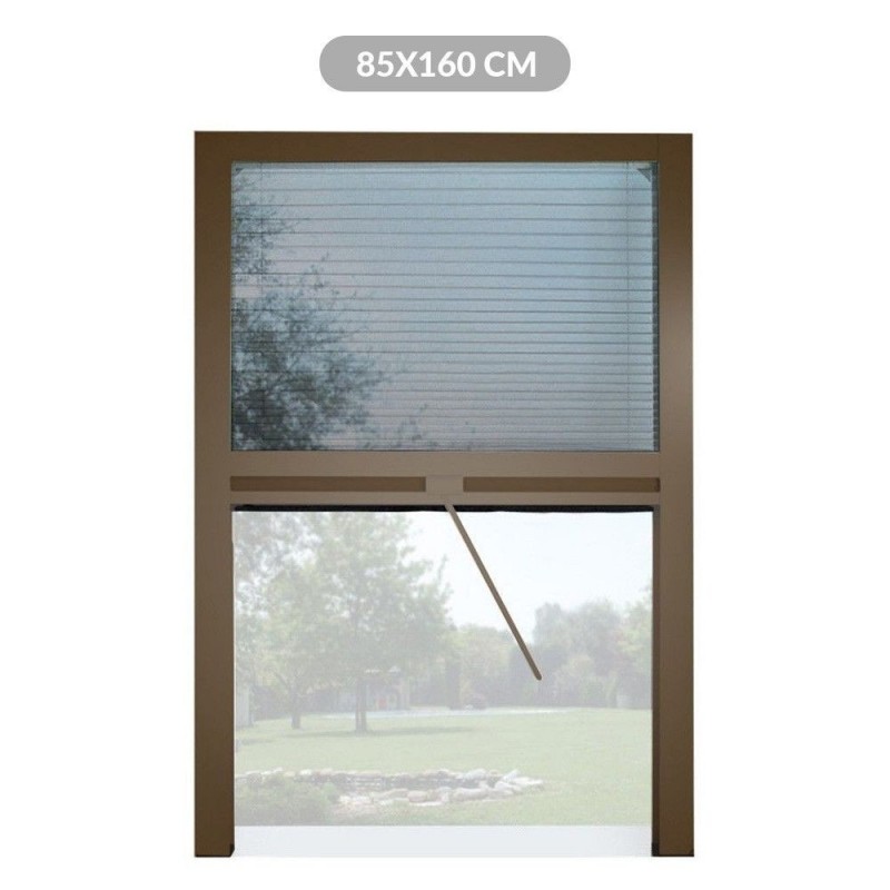 Zanzariera verticale a plisse riducibile Bronzo MELODIE 85x h160 cm