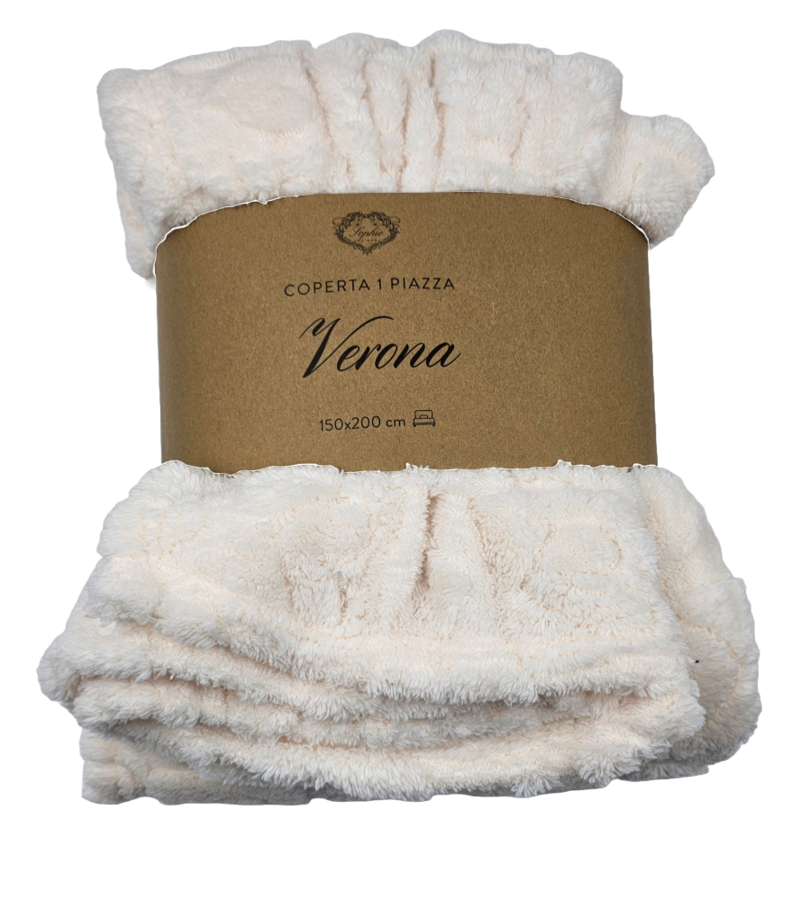 Coperta 1 Piazza 'Verona' - 150 x 200 cm - 100% Poliestere - Lavaggio a 30°