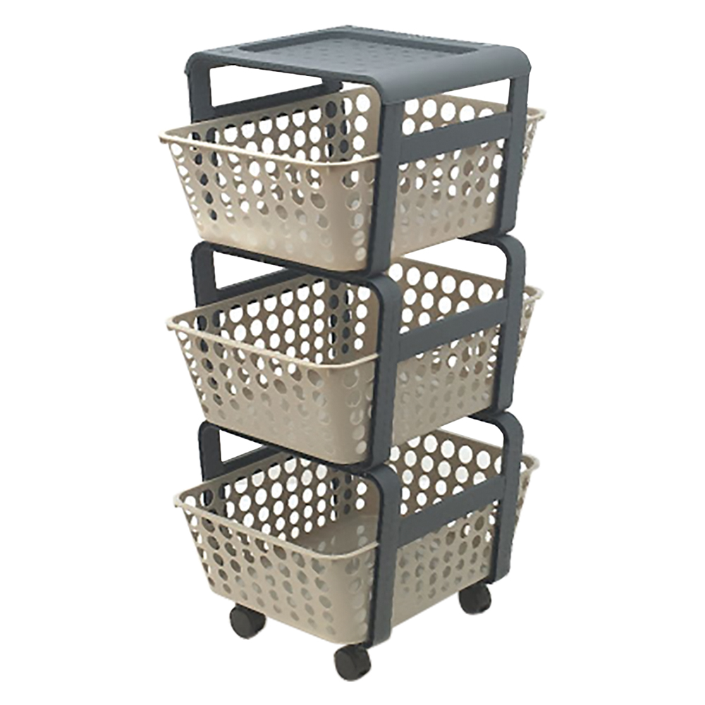  Carrello Da Cucina Con Cestelli Modula Col. Tortora - Cm 41,5 X 29 X H.75 Ecoplast