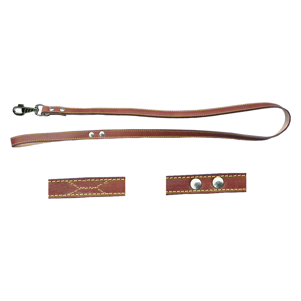  Guinzaglio Per Cane Larg. Mm 18 Lung. Cm 110 Cucito Nuova Cuoio