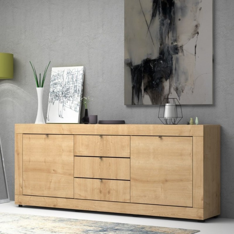 (2c) Madia due ante tre cassetti Rovere OCEAN 210x45x h85 cm(OCEANRO)