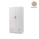 (3c) Armadio 2 ante e 2 cassetti cassa Bianco frontale olmo Cm 91x52xH 210