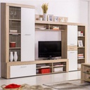 (5c) Parete attrezzata Rovere Bianco LIZA 245x41,5x196 cm